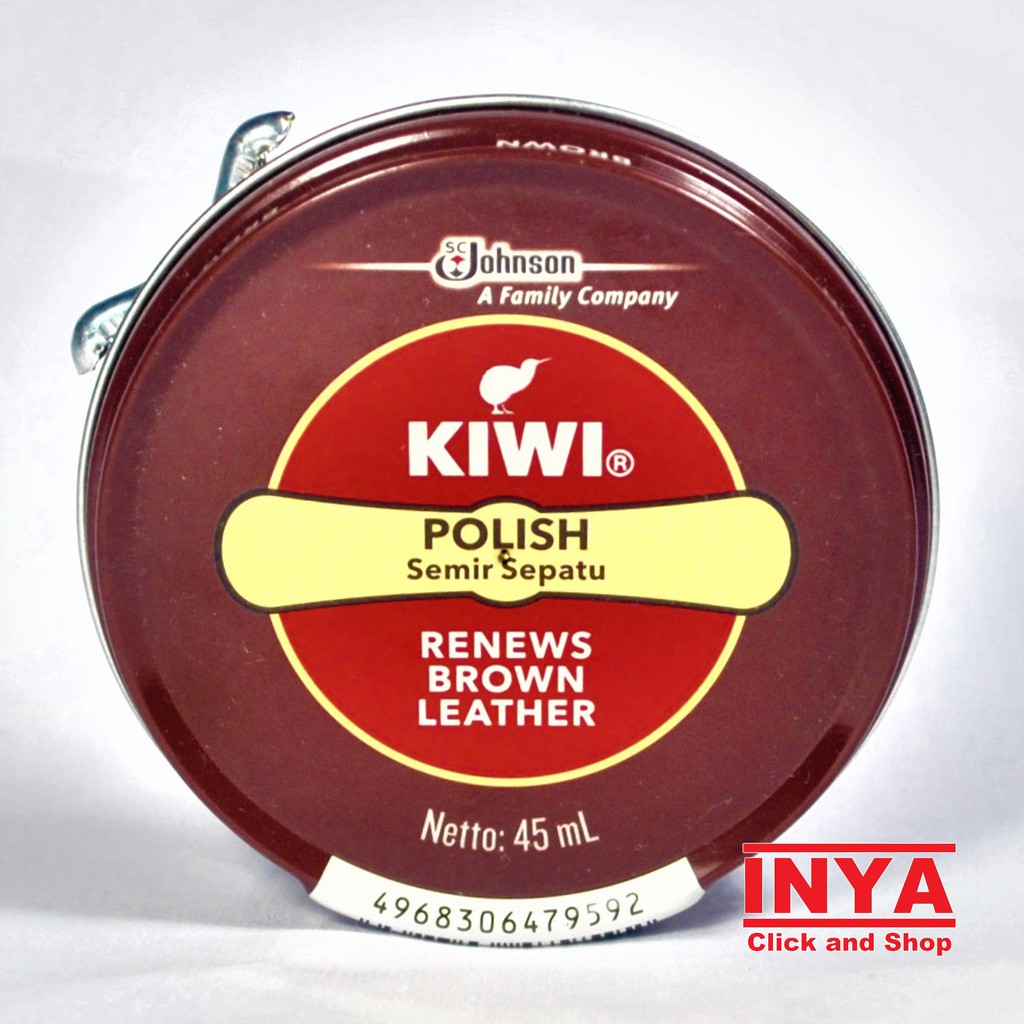 KIWI POLISH RENEWS BROWN LEATHER 45ml - Semir Sepatu Padat Coklat