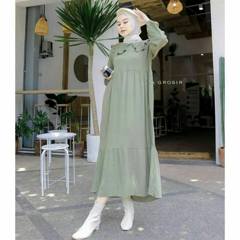 MASYITA MIDI DRESS | Dress rumahan | Gamis rumahan | Dress Rayon Crincle Import