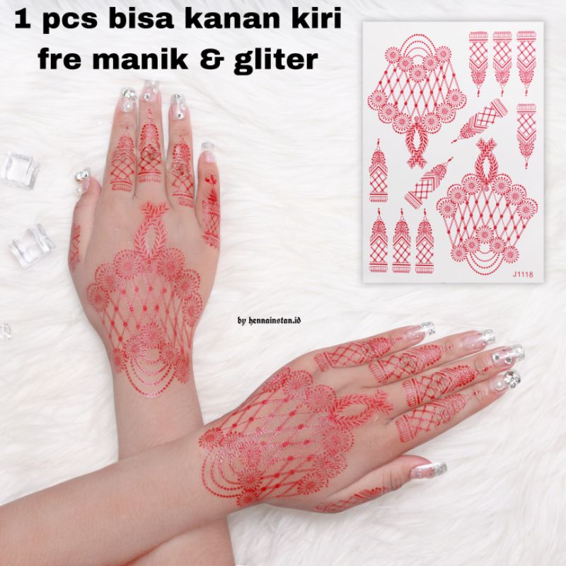 HENA INSTAN MERAH J1118 / FREE GLITERMANIK DAN SAMPLE