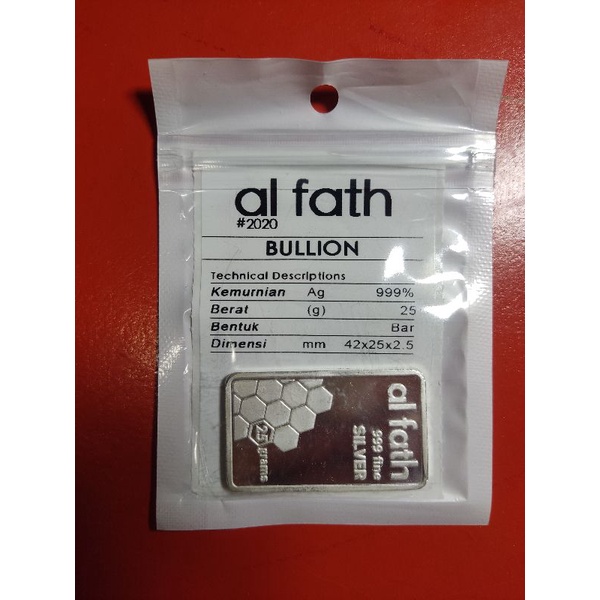 Perak Batangan Silver Bar Bullion Al Fath AlFath 25 Gram 25gr