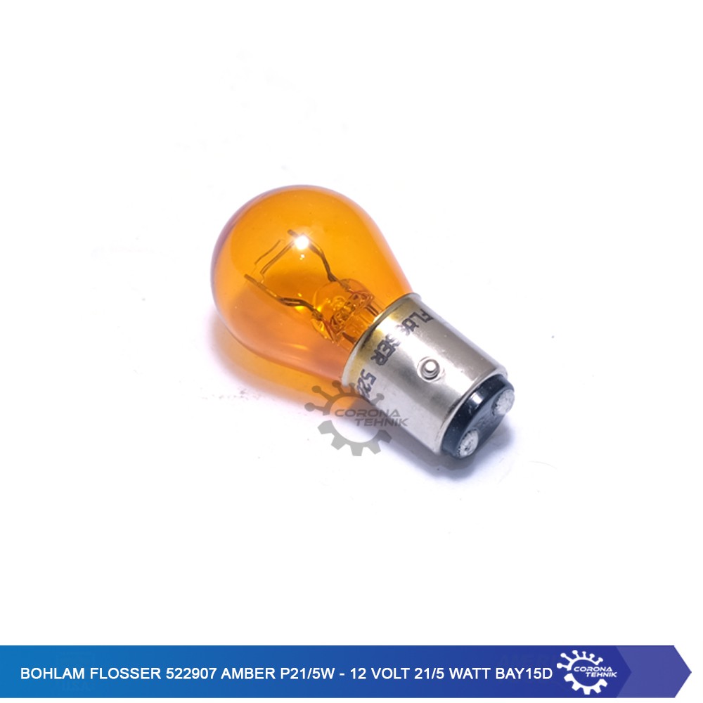 Bohlam flosser 522907 Amber P21/5W - 12 Volt 21/5 Watt BAY15d