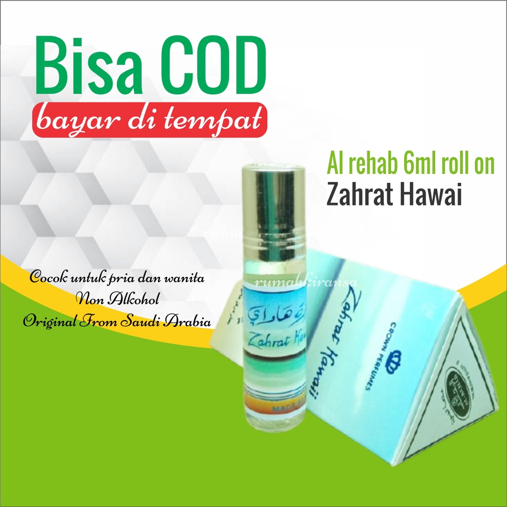 Parfum Al rehab Zahrat Hawai 6ml Roll on import from saudi arabia