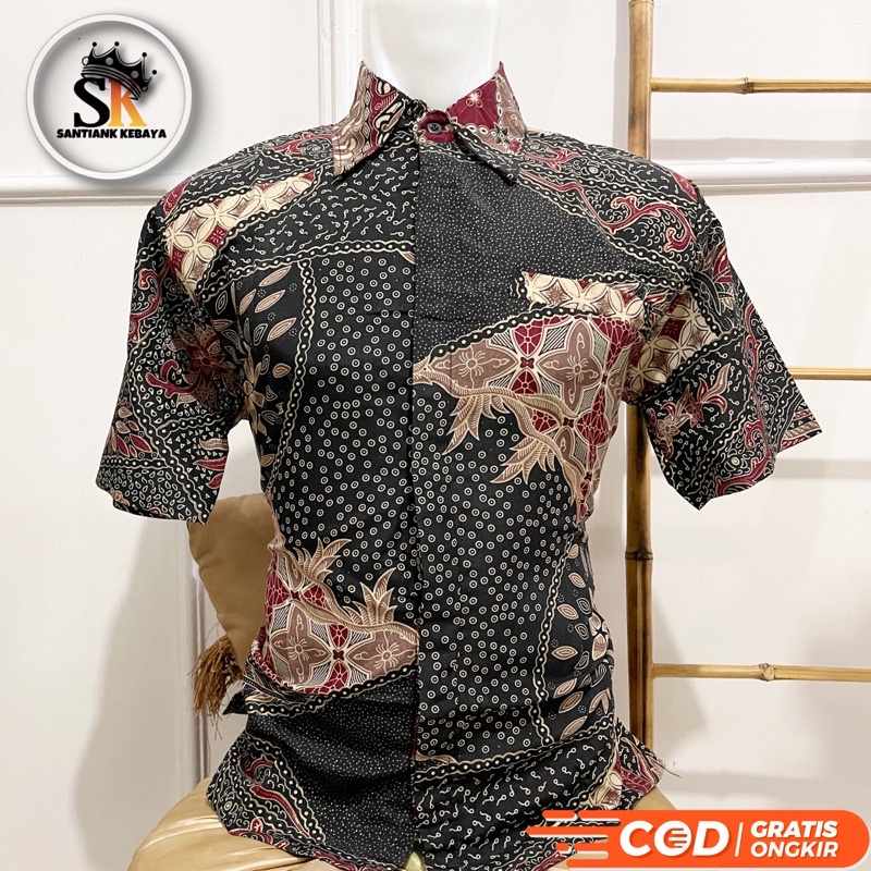 Kemeja Batik Pria Lengan Pendek Batik Kondangan Pria Baju Pesta Pria By Santiank Kebaya