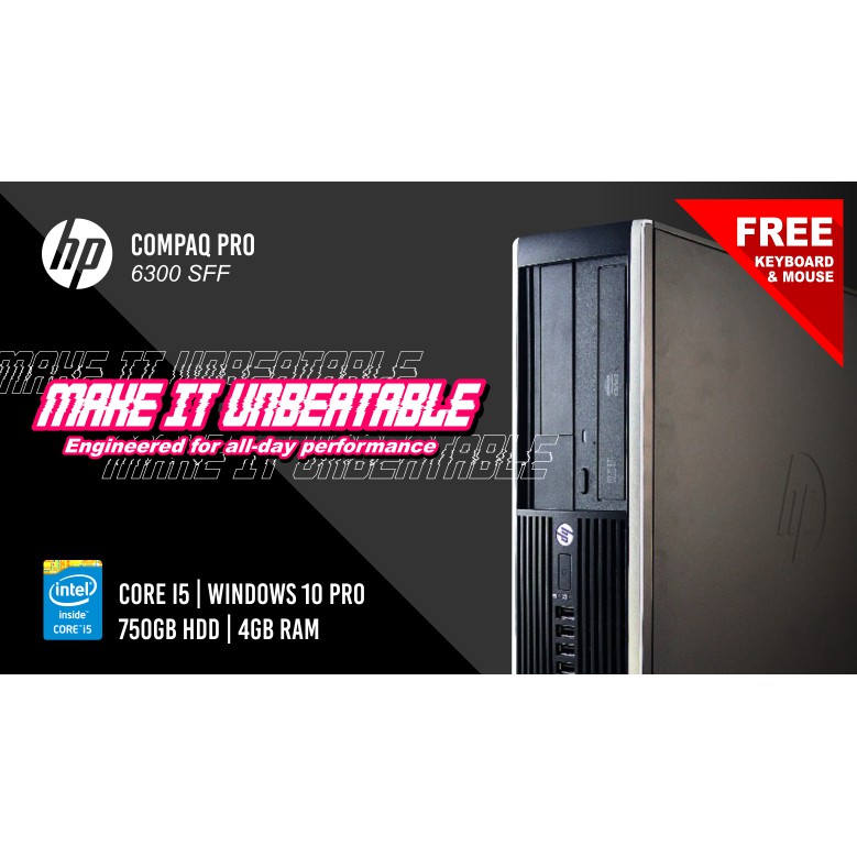 BIG SALE PC GAMING HP COMPAQ PRO 6300 SFF CORE i5 - RAM 4GB - 250GB HDD + 512GB SSD - FREE KEYBOARD 