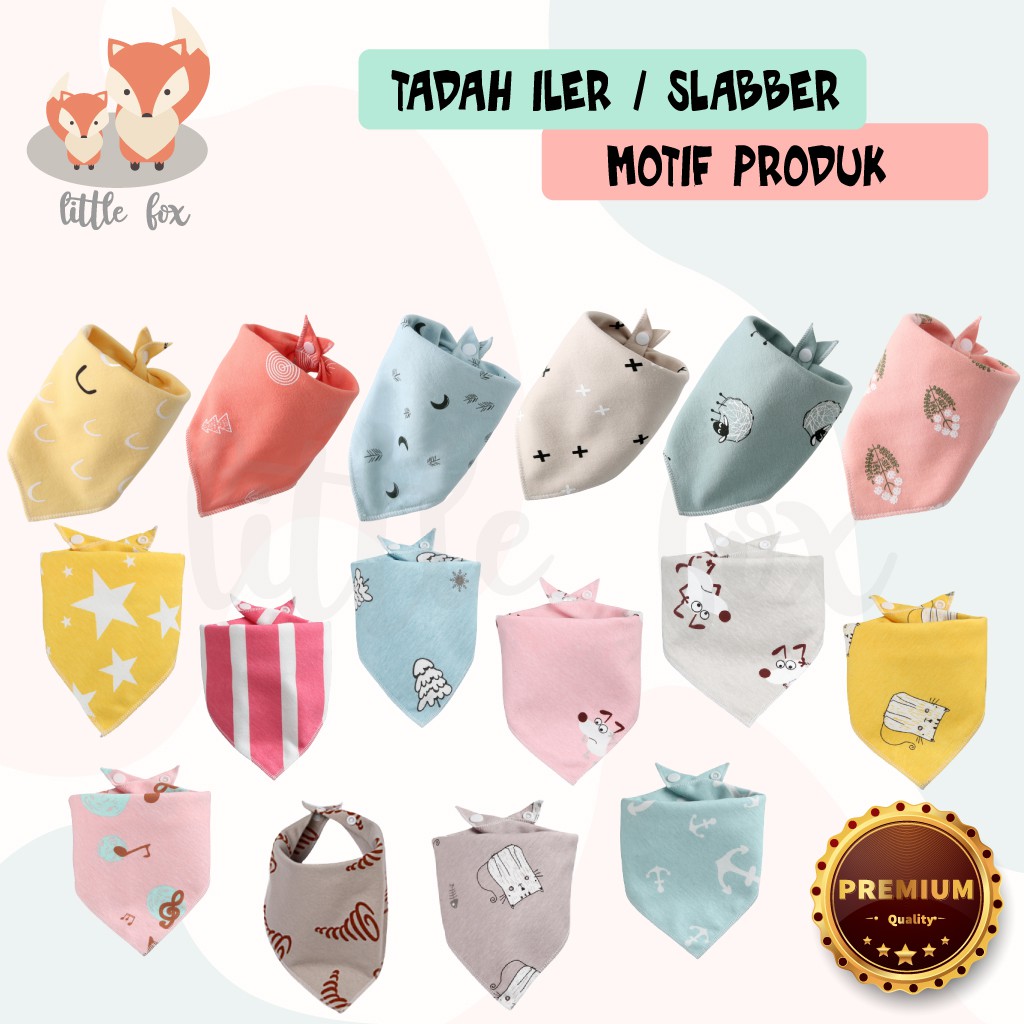 [ IMPORT] Bib / Slabber Segitiga / Tadah Iler Baby Newborn 100% Katun  Celemek Makan Bayi