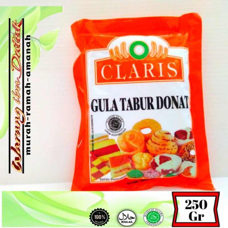 

Gula Tabur Donat | Gula Dingin | Tepung Gula Merk CLARIS Orange