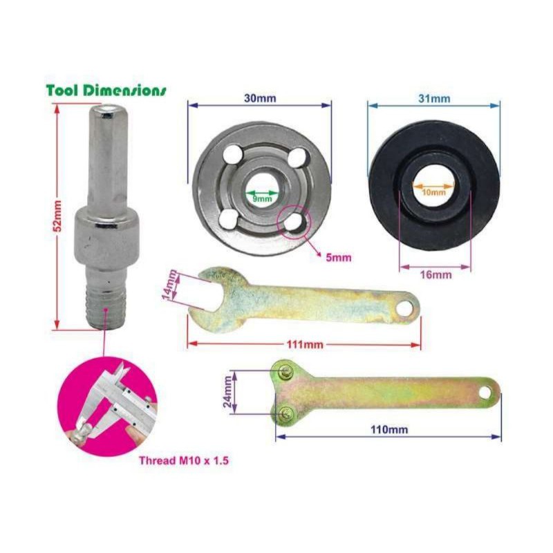 Adaptor Set Konektor Bor Custom jadi gerinda Potong mesin Amplas Poles