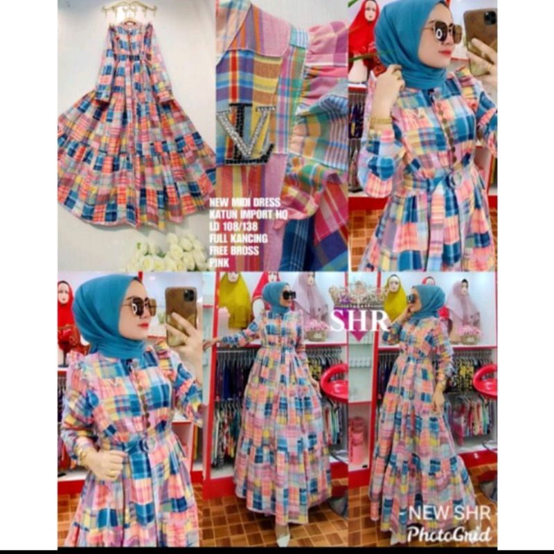 READY GAMIS MOTIF KOTAK 100% ORI SHR