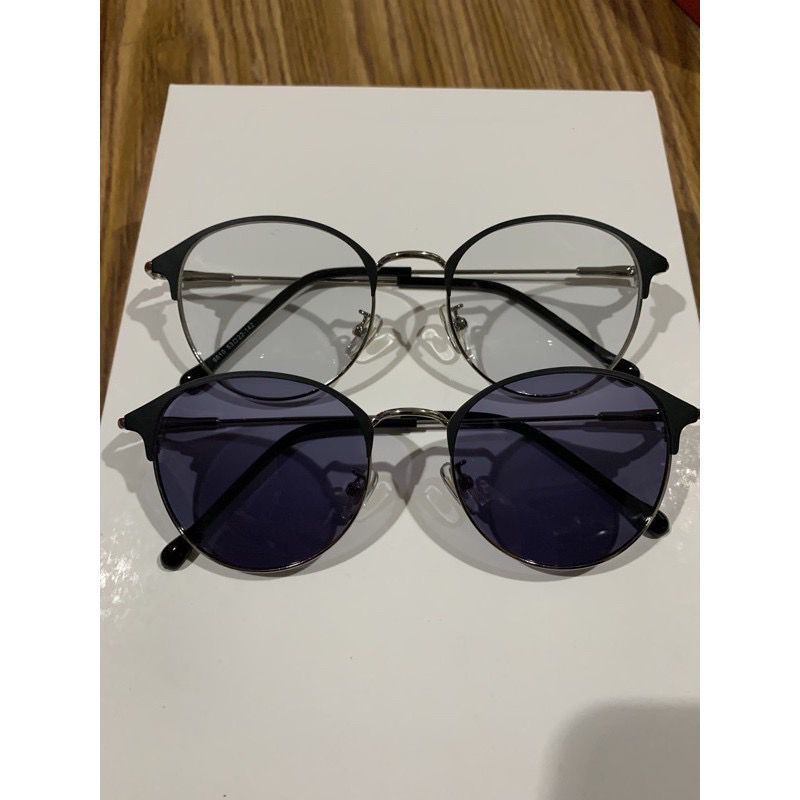 Kacamata Photocromic Bluecromic Oval Besi Pria Wanita 19201