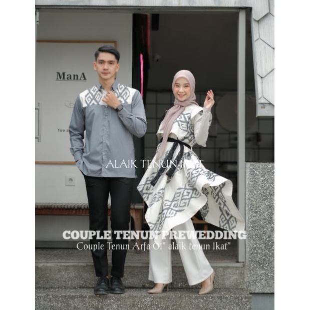 (READY STOK ) COUPLE BAJU TENUN ARFA 01 - KEMEJA TENUN - DRESS TENUN