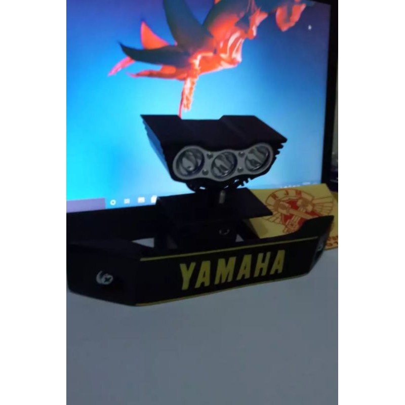 Lampu Owl Mini 3 LED Breket Plus Kumis Yamaha Full Set Tebal