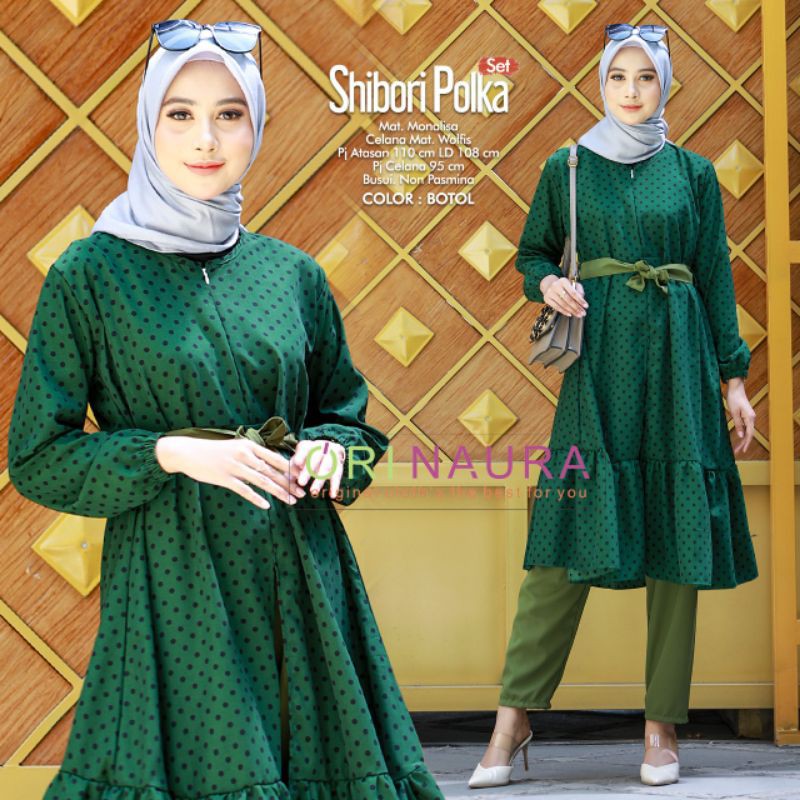 setelan ORI Naura shibori polka