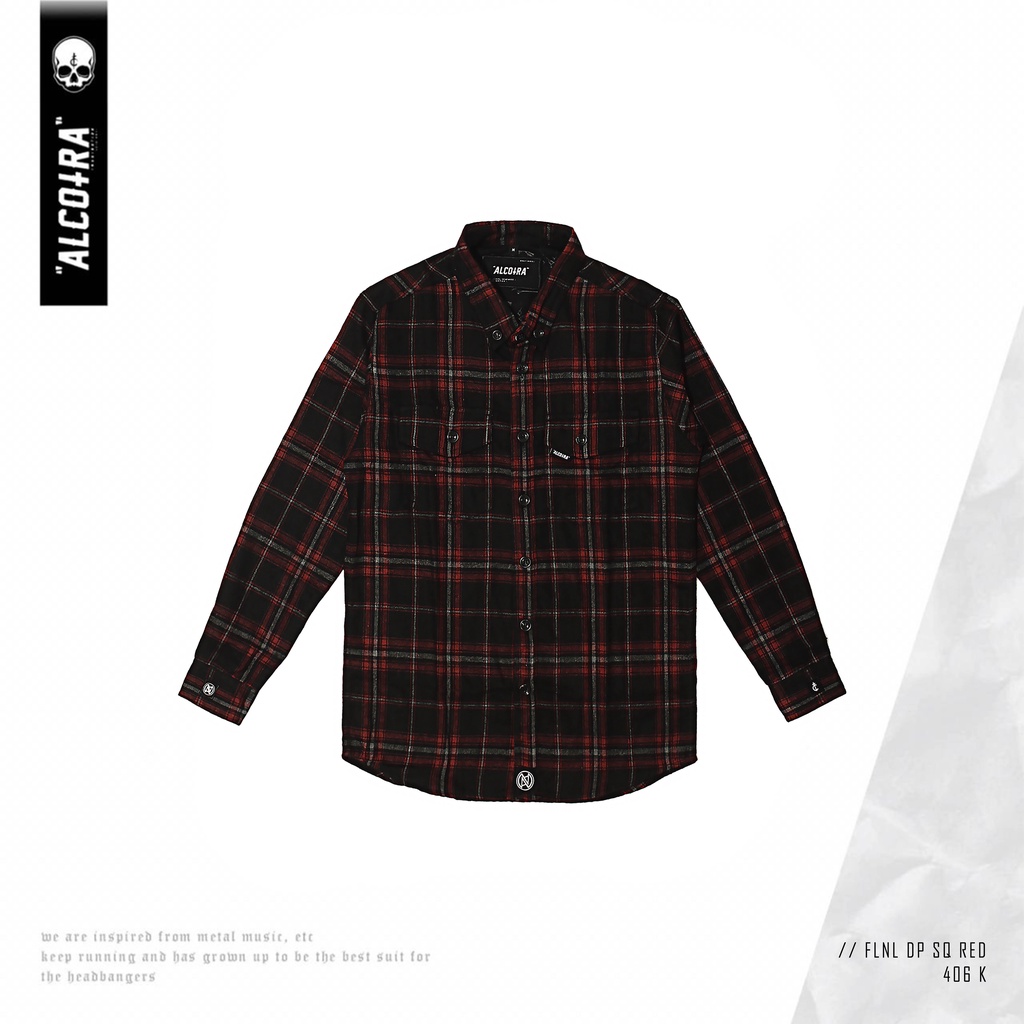 FLANEL DP SQ RED // FLANEL SQUARE RED KANTONG DUA