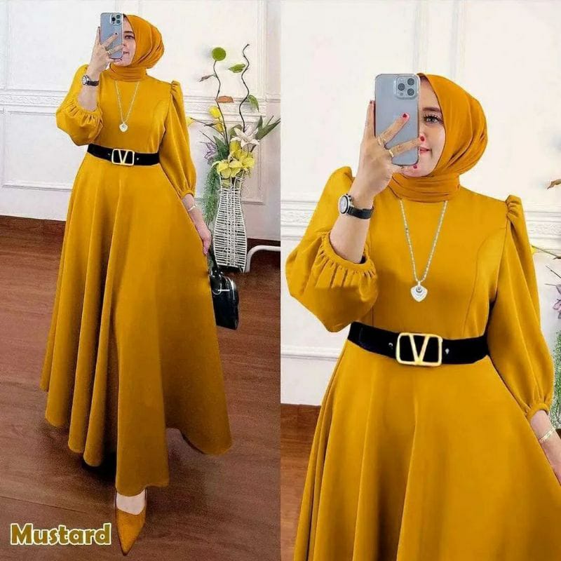 Baju Gamis Sephora Maxy Dress Midi Dress Fashion Muslim Elegant Terbaru Gamis Kondangan Gamis Pesta
