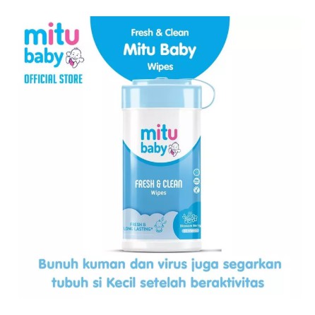 MITU baby Tissue Basah Fresh & Clean Wipes Wipes Botol 60 Sachet