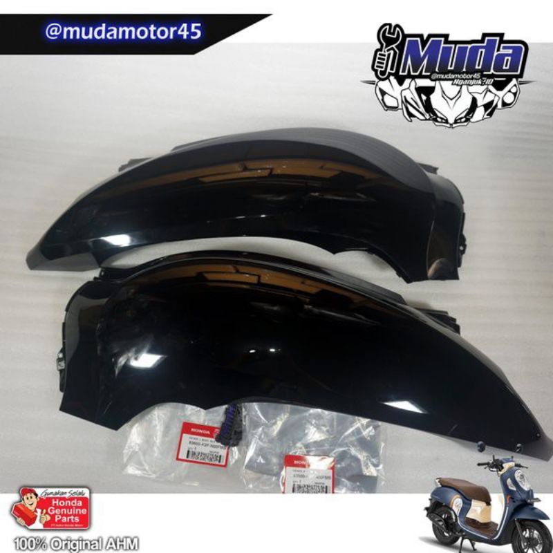 COVER BODY KANAN KIRI SCOOPY 2021 ESAF HITAM GLOSSY