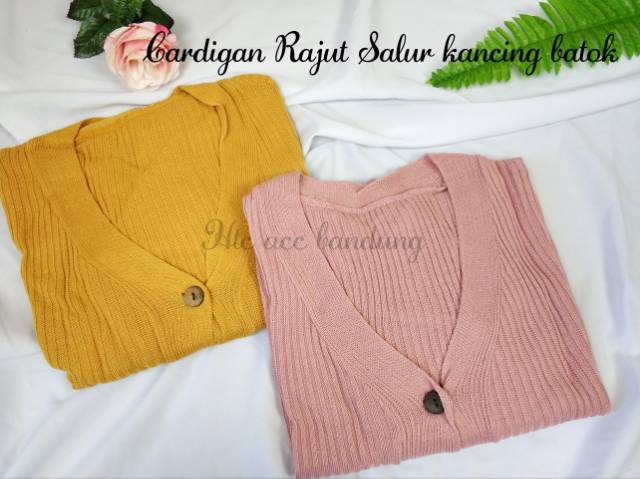 CARDIGAN RAJUT SALUR KANCING BATOK | Cardy Crop Rajut Wanita Oversize-7