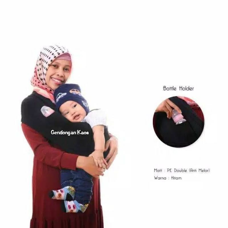 Bundara.id Ge-956 Size L Gendongan bayi anti ribet 2in1 Geos instant + kantong Gendongan kaos