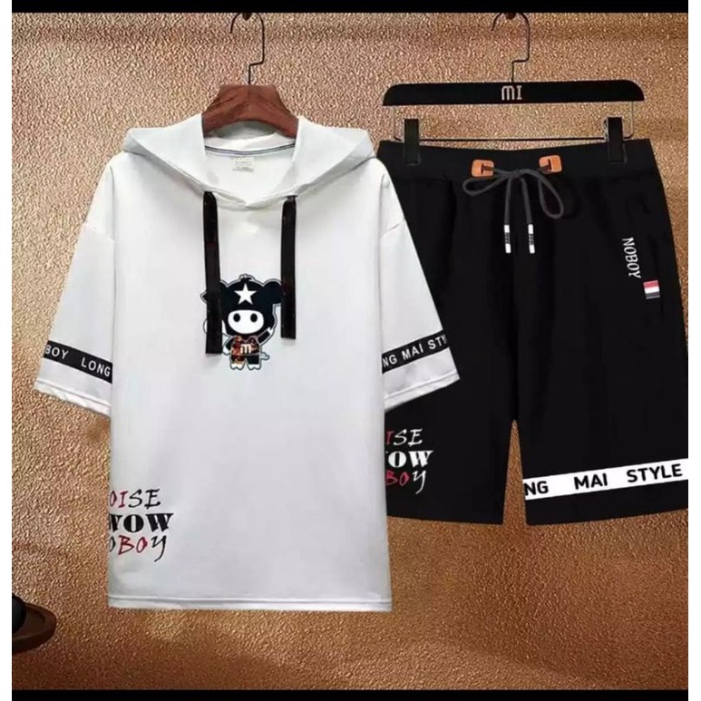 (BISA COD) SETELAN HOODIE OISE CMS TERBARU~SETELAN BAJU DAN CELANA LENGAN PENDEK MASA KINI