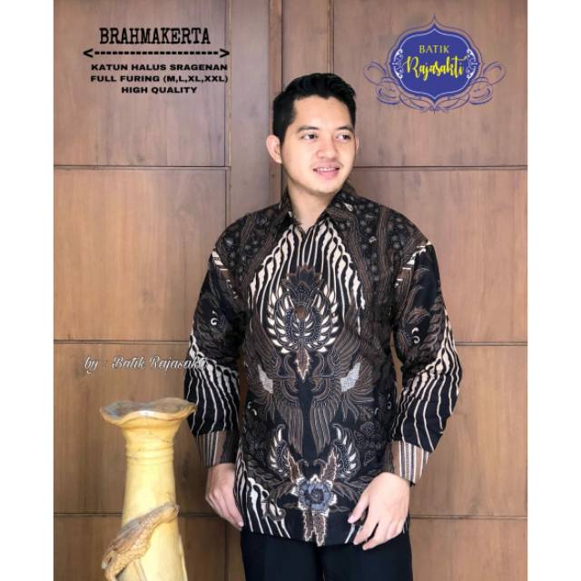 Batik Solo BRAHMAKERTA Kemeja Pria Katun Halus Sragenan Full Furing