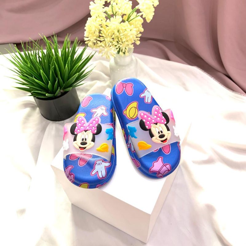 Sandal Selop Anak Disney Minnie Mouse Import / Sandal Selop Anak Perempuan Lentur 1314