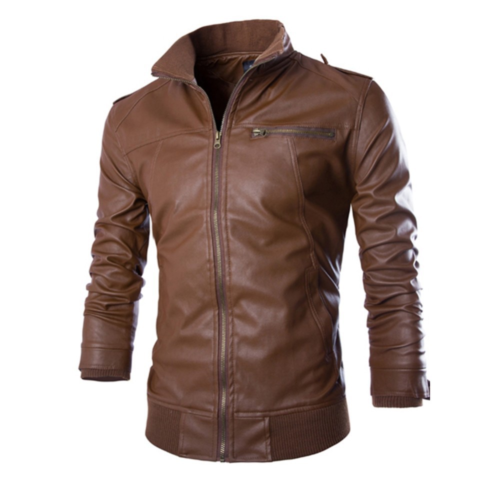 Jaket kulit semi asli pria bergaya motor touring murah original A-2