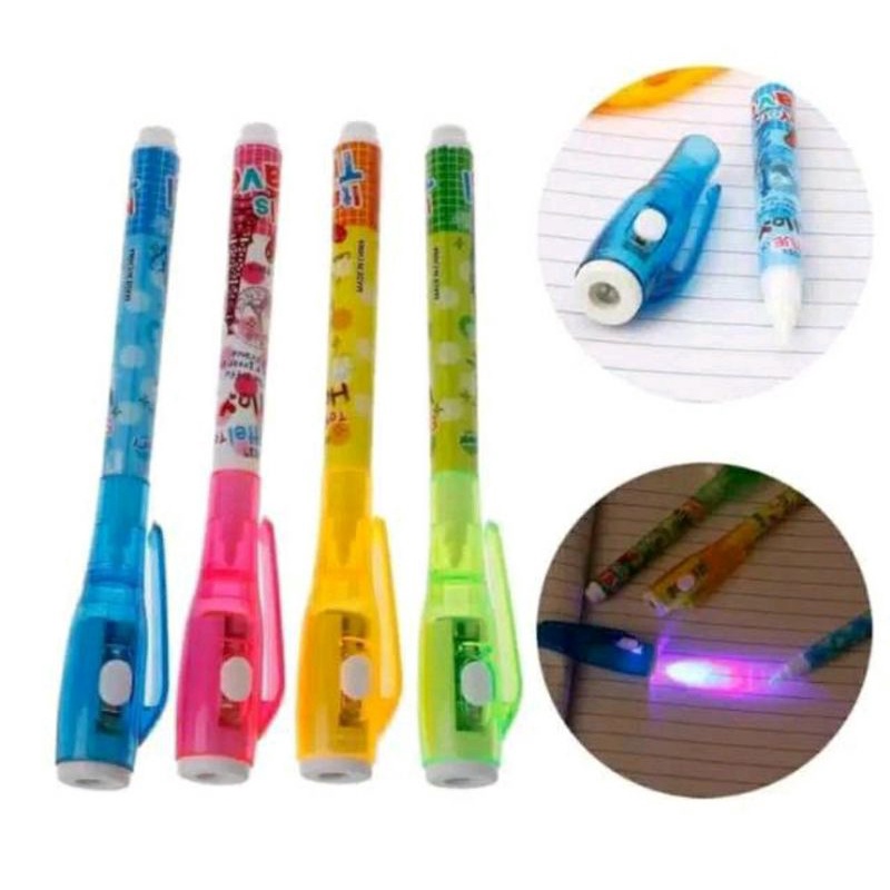 Pulpen Contek Lampu Senter Bolpen Ajaib