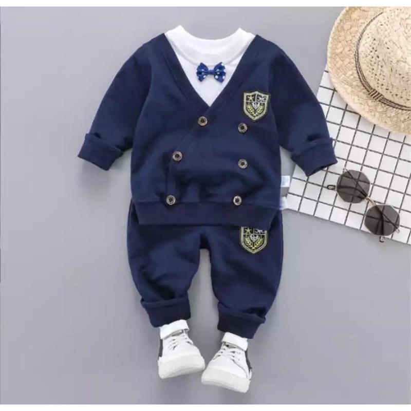 NEW SETALAN SWEATER KOREA CARDIGAN KASUAL BAYI ANAK UNISEX MOTIF KOREA PITA KANCING USAI 6 BULAN-5 TAHUN BAHAN BABYTERRY TERBARU TERLARIS/ SETALAN SWEATER KOREA CARDIGAN KASUAL BAYI ANAK LAKI-LAKI/ SETALAN SWEATER KOREA CARDIGAN KASUAL BAYI ANAK PEREMPUAN