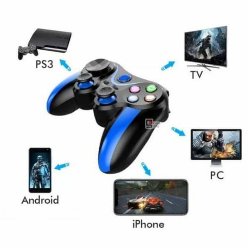 Gamepad Stik Bluetooth Controller For Android ,Smart TV, PC PS3 Joystick VA-013 With Holder