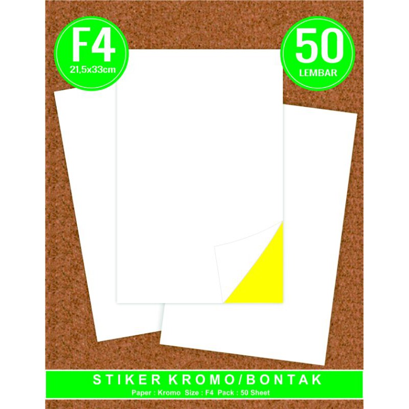 

STIKER KROMO UKURAN F4 FOLIO 1 PAK ISI 50 LEMBAR