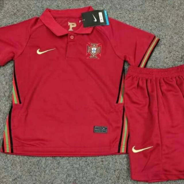 Stellan Jersey Baju Celana Bola Kids Anak Kecil Timnas Portugal Home Merah Kid Euro Cup 2020 2021 GO