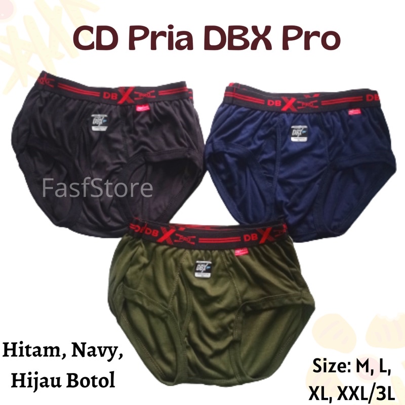 3 pcs Celana Karet Boxer Celana Dalam Pria DBX PRO MAN