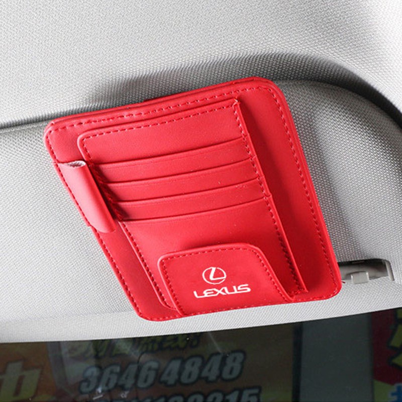 (G-CLUB) Tas Penyimpanan CD / DVD / Kacamata / Pulpen Bahan Kulit Untuk Sun Visor Mobil Lexus