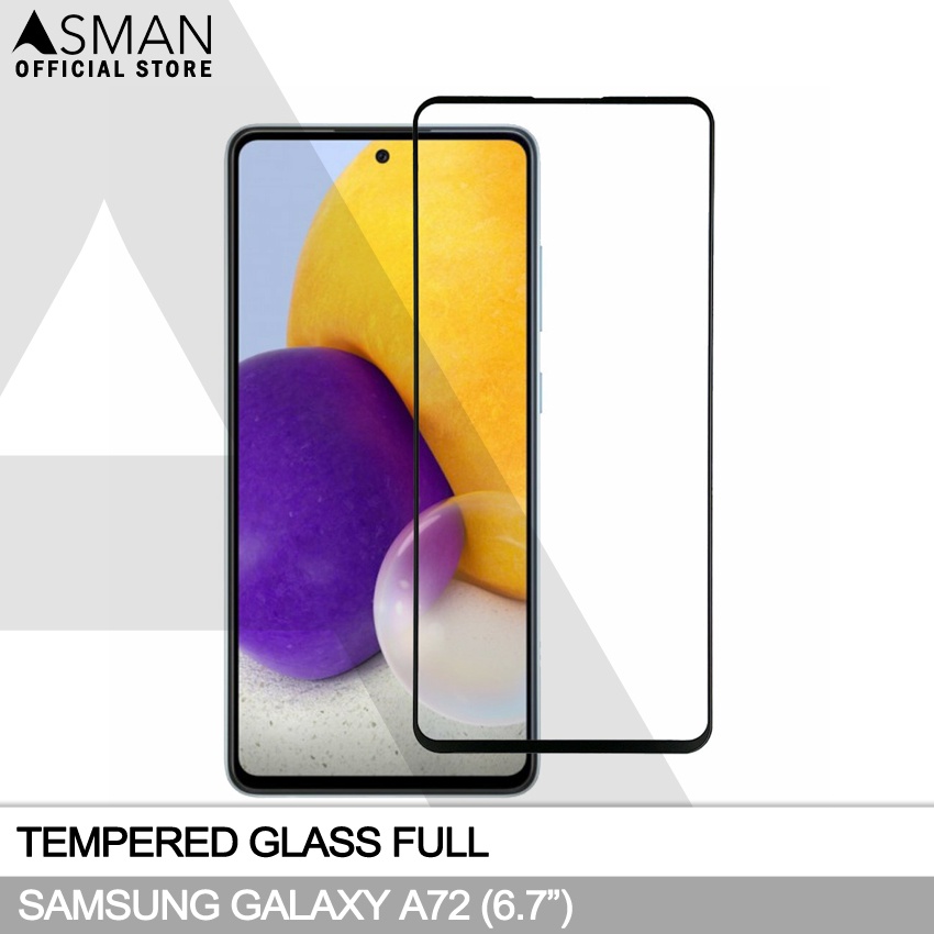 Tempered Glass Full Samsung Galaxy A72 (6.7&quot;) | Anti Gores Kaca - Hitam