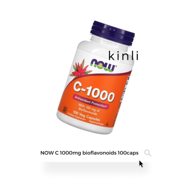 NOW vitamin c 1000 mg bioflavonoids 100mg 100 tablets antioxidant