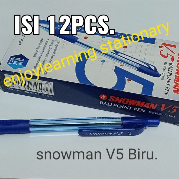 

Terlaris Lusinan Pulpen Snowman V5 Biru 0,7 Mm Murah Bagus Sale!!!