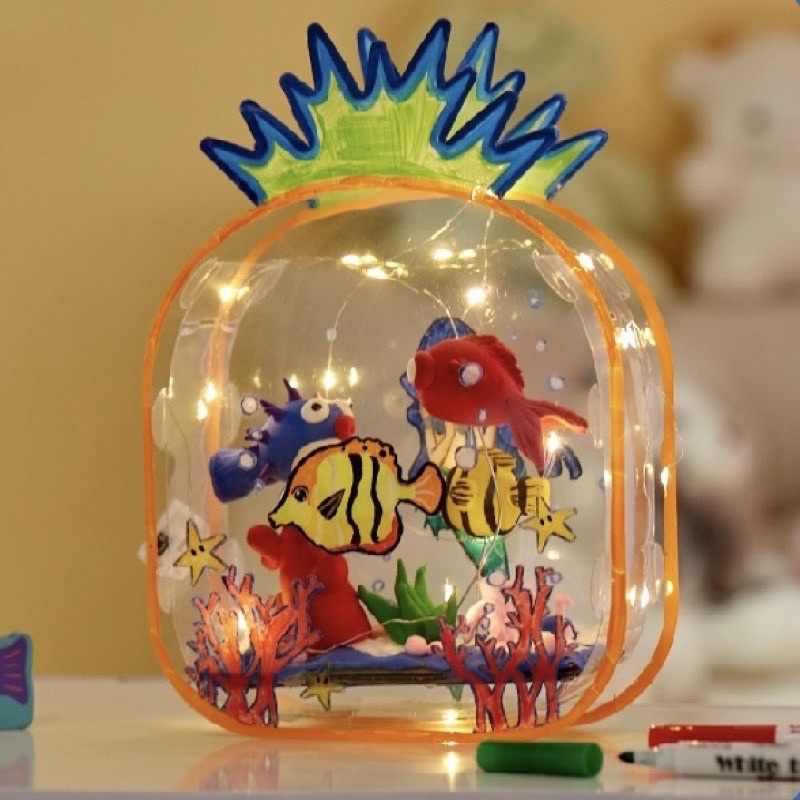 diy aquarium children art craft project diorama prakarya anak clay activity