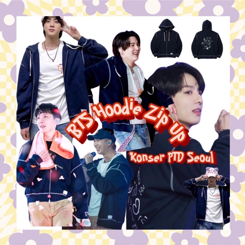 [COD] BTS ZIP UP HOODIE NAVY INSPIRED | Jaket BTS Konser PTD