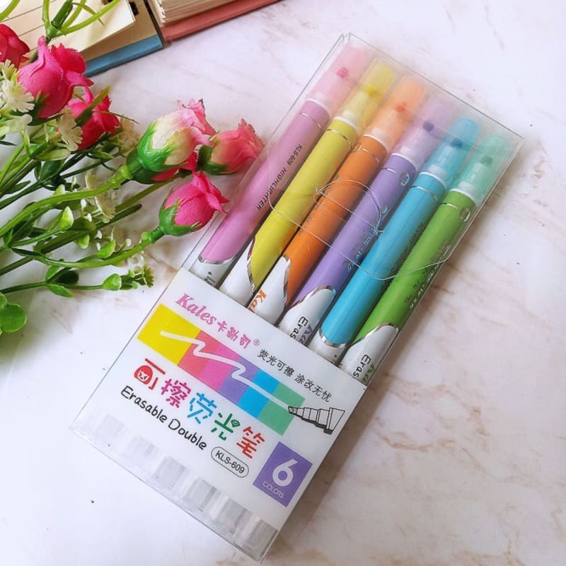 

Set Stabilo bisa dihapus isi 6 warna / Erasable Highliter - KALES