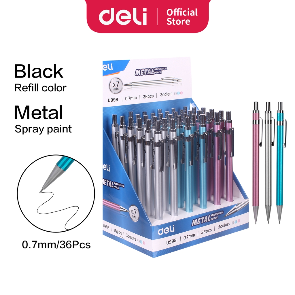 

Deli Metal Mechanical Pencil Pensil Cetek Bahan Logam Tip 0.7 mm, Daya Tahan Extra EU999