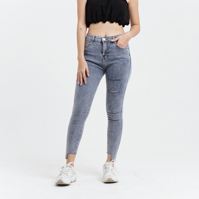 VIERLIN - Jeans 8003 - SKINNY RIPPED JEANS WANITA