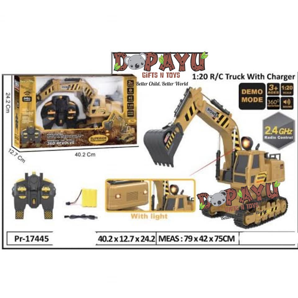 MAINAN TRUK RC EXCAVATOR TRUCK PR-17445 TRUK KERUK PR17445 EKSAVATOR REMOTE CONTROL