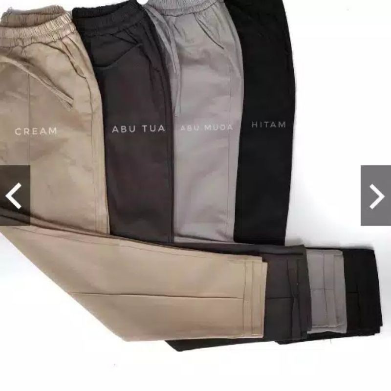 CELANA  BAGGY PANTS TWILL COMBED (HALUS dan TEBAL) Pinggang Full Karet