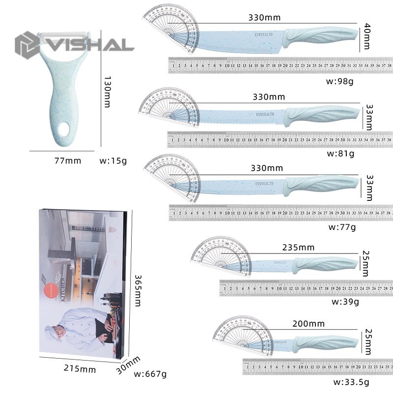 VISHAL Pisau Dapur Set Isi 6pcs Kitchen Knife Set VS-1851