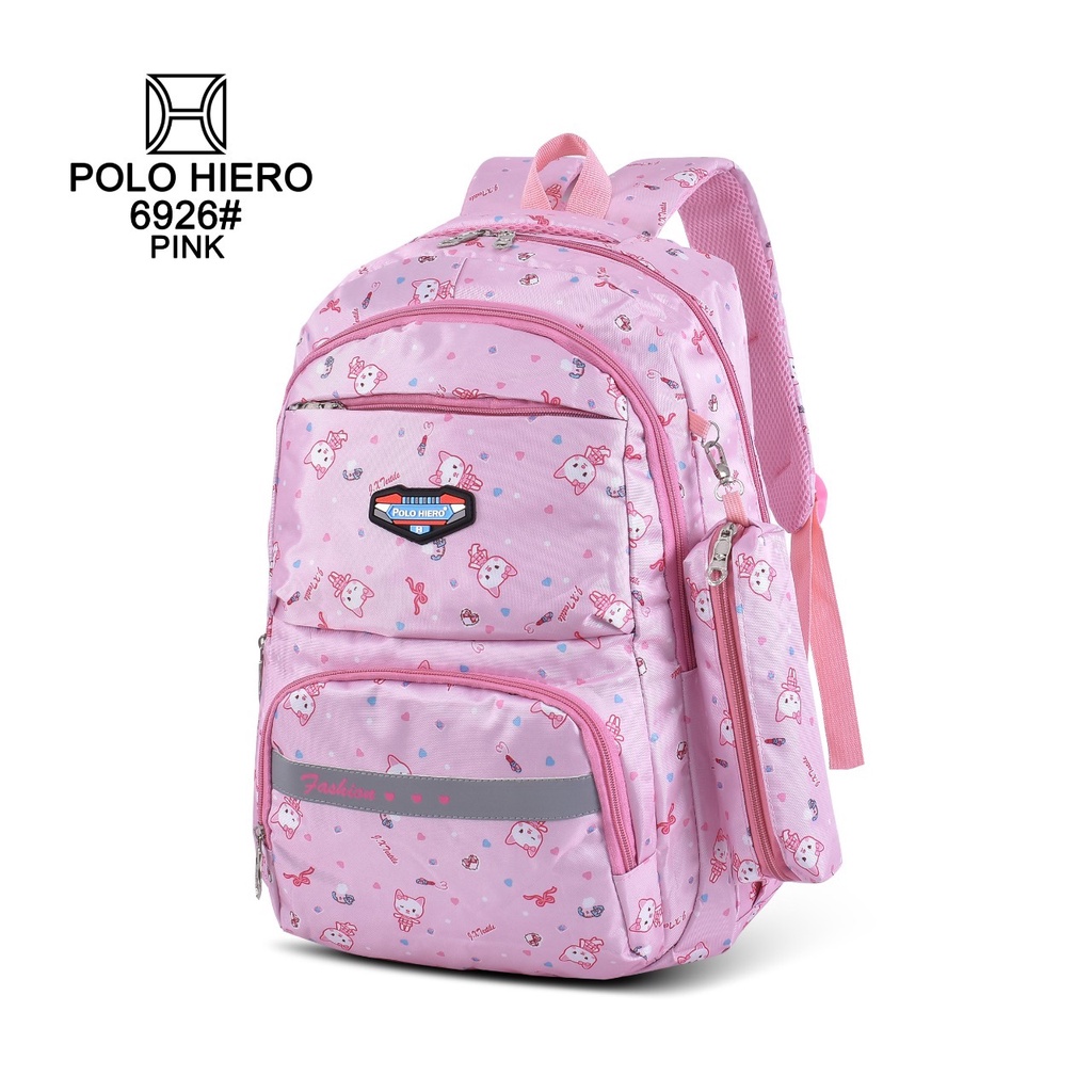 Tas Sekolah Anak Anak Perempuan Polo Hiero 6926 ,[Free Tas Kosmetik],|Tas Casual,Tas Travelling|