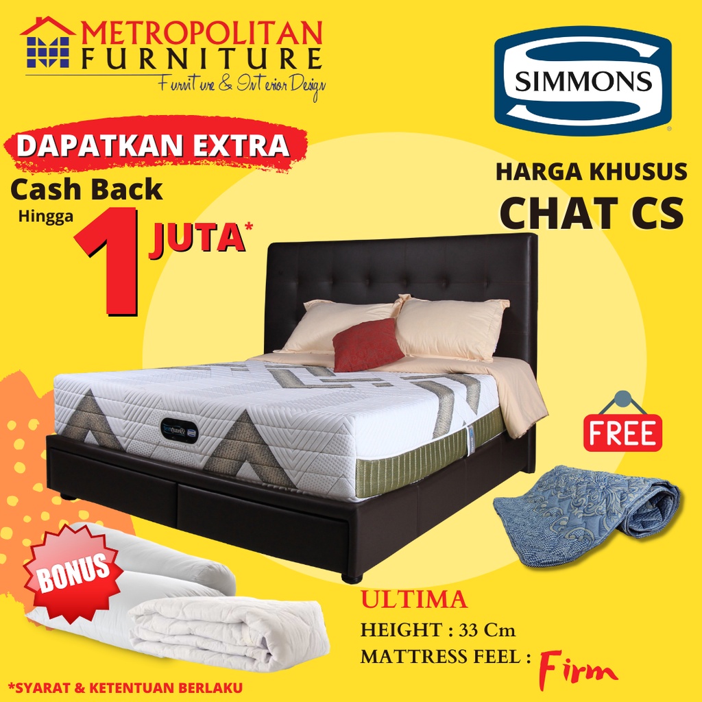 Springbed SIMMONS Ultima FULL SET Kasur / Spring bed Matras Orthopedic