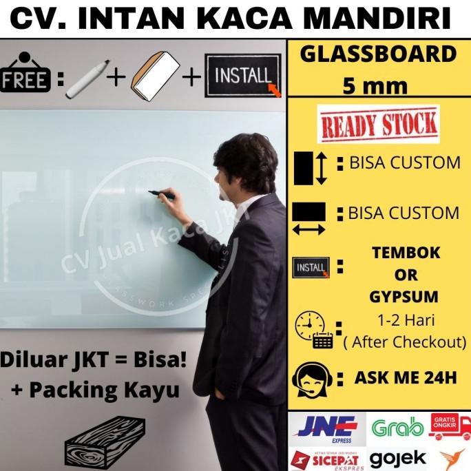 

---Terbartu--- Glassboard 60x120 - Papan Tulis Kaca / Glass Board Termurah 60 x 120