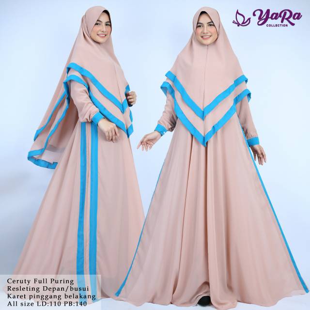 Gamis Syari Setelan Terbaru Ceruti Fashion Muslim Yara Collection