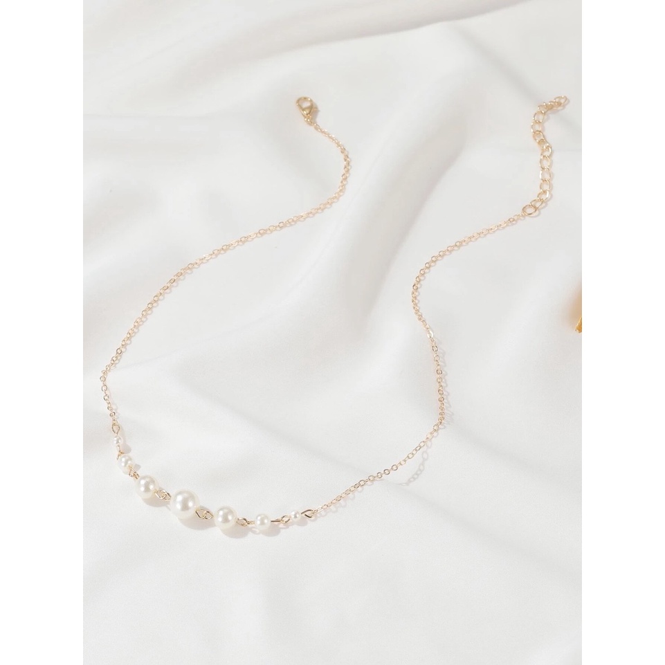 Kalung Mutiara 6 Butir Elegan Indah Cantik Fashion Korea Dalika