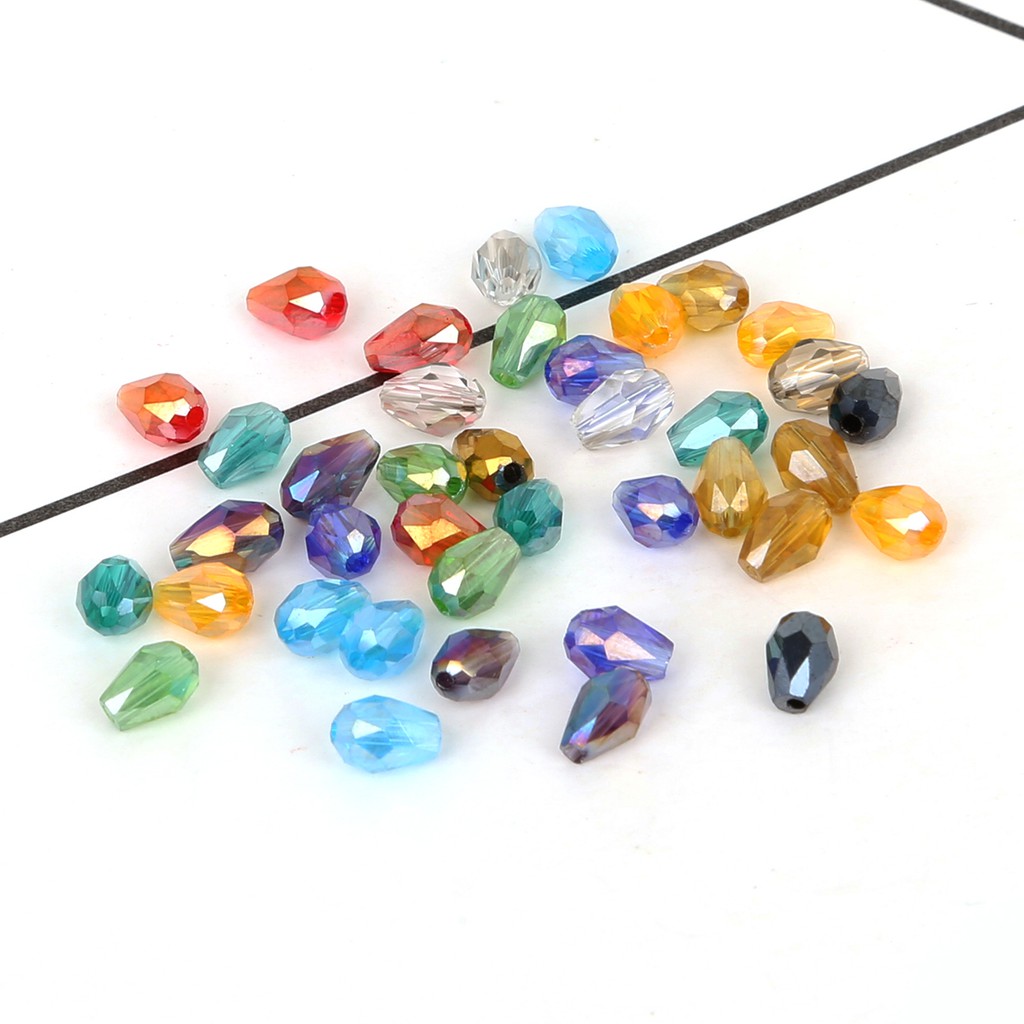 4 x 6 mm 70 pcs Teardrop Crystal Water drop Beads Loose Spacer Beads For DIY Jewelry Crafts Sewing Clothing Accessories